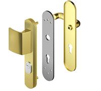 DISEC SRL EHA66061 AOP55D1F DISEC PLACCA DI PROTEZIONE per Porte INTERASSE 70mm LARGHEZZA 50mm (Champagne ALLUMINIO FA)