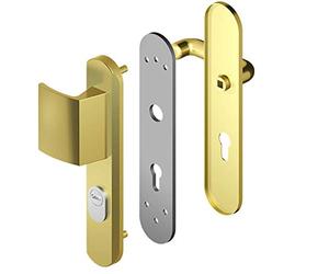 DISEC SRL EHA66061 AOP55D1F DISEC PLACCA DI PROTEZIONE per Porte INTERASSE 70mm LARGHEZZA 50mm (Champagne ALLUMINIO FA)