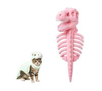 Disfraz de esqueleto de dinosaurio Que brilla en la oscuridad Para mascotas, Ajustable y Suave, apto Para Gatos y Perros, Perfecto Para juegos de rol de Halloween，Rosa：25cm