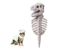 Disfraz de esqueleto de dinosaurio Que brilla en la oscuridad Para mascotas, Ajustable y Suave, apto Para Gatos y Perros, Perfecto Para juegos de rol de Halloween，Gris：45cm