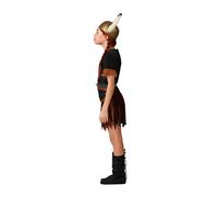 ATOSA | Déguisement de guerrier viking pour fille | Robe courte avec fourrure sur les épaules et ceinture en cuir | Parfait pour le carnaval et les fêtes à thème | 7-9 ans