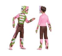 DISGUISE 108829K-15L Costume de zombie Pigman pour enfants, costume d'Halloween Minecraft pour garçon, multicolore, 7-8 ans