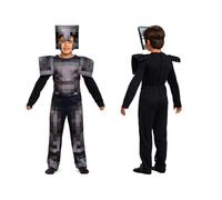 DISGUISE 124349L-15L NETHERITE ARMOR CLASSIC JUMPSUIT Minecraft Dress Up & Accessoires, Noir, 4-6 ans