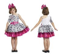 Disguise Costume classique de diva de LOL Dolls - Comprend une robe noire et blanche imprimée léopard avec détails roses et bandeau rose - Taille S (36-39)