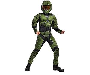 Disguise Costume de Master Chief ou Spartain Halo pour enfants garçons (Master Chief Deluxe Infinite Light Up (Muscles), taille L 10-12 ans