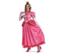 Disguise Costume de princesse Peach pour adulte, costume officiel Super Mario, robe et couronne, taille S (36-39)