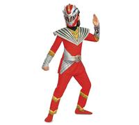 Costume de Ranger rouge pour filles, costume officiel Power Rangers Cosmic Fury avec ceinture, taille enfant (4-6X)