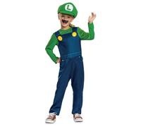 Disguise Super Mario Luigi Elevated Fancy Dress Costume Bleu 3-4 Years Enfants