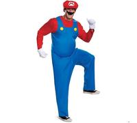 Disguise Costume Mario Adulte, Déguisement Classique Homme, Tenue Mario pour Fêtes et Événements L