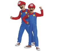 Disguise Costume Mario Super Mario Bros pour enfants, par, comprend une combinaison salopette détaillée avec chapeau de personnage et moustache, âge 3-4 ans