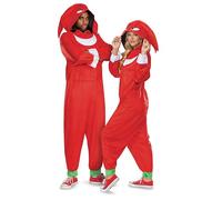 Disguise Costume Sonic Knuckles pour adulte, combinaison à capuche officielle Sonic 3 pour homme et femme