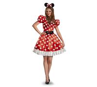DISGUISE Déguisement Minnie Mouse rouge pour femme, rouge/noir/blanc, taille S (36-39) US, rouge/noir/blanc, Small (4-6) US