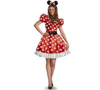 DISGUISE Déguisement Minnie Mouse rouge pour femme, rouge/noir/blanc, taille S (36-39) US, rouge/noir/blanc, Small (4-6) US