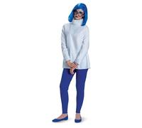 Disguise Inside Out Sadness Costume, Official Deluxe Inside Out Halloween Costume and Wig, Adult Size (8-10)