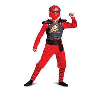 Disguise Kai kostuum voor kinderen, klassiek Lego Ninjago Legacy thema kinderen karakter Jumpsuit, kindermaat Large (10-12)