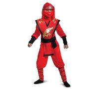 Disguise Lego Ninjago Kai Jumpsuit Deluxe Child Costume for Boys, Red & Black, Kids Size Large (10-12)