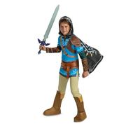 Disguise Link Costume for Kids, Official Tears of the Kingdom Deluxe Costume with Boot Covers and Hood, Child Size (7-8)