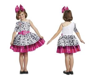Disguise LOL Dolls Diva Classic Costume, Official LOL Dolls Diva Dress Up, Includes a Black and White Leapord Print Dress with Pink Details and Pink Bow Headband