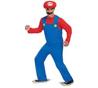 Super Mario - Costume Mario Adulte - Taille M (38-40) - Set combinaison, Chapeau et Moustache Adhésive - Déguisement Officiel Nitendo - Pour Fêtes et Cosplay - Costume Authentique et Réaliste