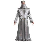 Disguise Men's Harry Potter Dumbledore Deluxe Adult Costume, Silver, XXL (50-52)