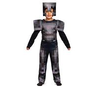 DISGUISE Minecraft Combinaison classique en nétherite pour enfant sous licence officielle Minecraft avec casque et épaules en nétherite, 7 à 8 ans