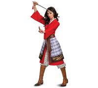 Mulan Women's Deluxe Hero Red Fancy Dress Costume Small