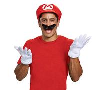 DISGUISE Nintendo Super Mario Adults Red Hat & Moustache Plumber Costume Accessories,