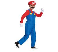 Disguise Nintendo Super Mario Bros - Costume Mario Rouge Enfant avec Salopette et Casquette - Taille L (10-12 Ans) - Licence Officielle du Jeu Vidéo - Déguisement Garçon pour Halloween, Carnaval