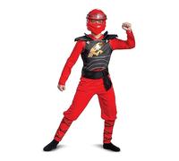 Disguise Officiel Costume Classique LEGO Ninjago Kai, Déguisement Enfant Ninja Rouge, Carnaval Noël Halloween, L