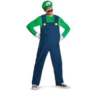 Super Mario Bros Deluxe Adults Costumes Taille, Luigi, XL Déguisement