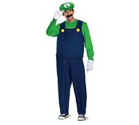 DISGUISE Officiel Costume Luigi Adulte, Déguisement Homme Halloween, Tenue Classique Plombier, XXL