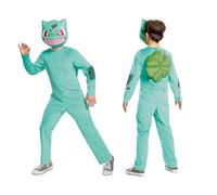 DISGUISE Pokémon Bulbasaur Jumpsuit for Kids, Official Pokémon Licensed Dress Up, Plush Shell on Back, Includes Bulbasaur Mask, for ages 4-6, 7-8, 10-12 years