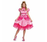 Disguise Princesse Pêche de Luxe Robe Couronne Adulte Femmes Halloween Costume