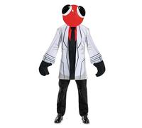 Disguise Red Costume for Adults, Official Rainbow Friends Halloween Costume Outfit with Headpiece, Size L/XL
