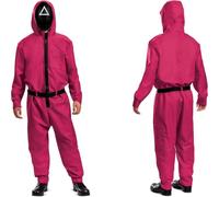 Disguise Costume officiel de gardien du jeu Squid Game, combinaison et masque avec triangle, adulte, unisexe, comme sur l'image, défaut