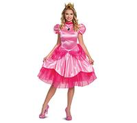 Disguise Princesse Pêche de Luxe Robe Couronne Adulte Femmes Halloween Costume