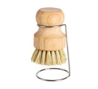 Dish Brush - Nettoyant époutteur à poils pour casseroles, poignée en bois polyvalente avec porte-drain, brosse de nettoyage pour la cuisine, salle de bain, douche, lavage de carreaux, vaisselle, couli