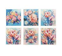 Dish Cloths Unit, Reusable Absorbent Tool, 6 Pieces Floral Pattern for Kitchen Bathroom Glass Window Household Home House Restoration Gear Washcloths Component Cleaning Compound Hygiene Guard Unit New