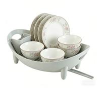 Dish Drainer | Silicone Kitchen Shelf with Utensil Holder and Drainboard,Drying Rack Kitchen,for Sink Counter Camping Travel Home Apartment Office Dorm