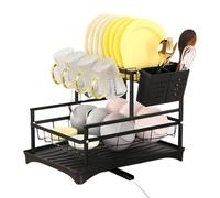 Dish Organizer Rack - Égouttoir de cuisine inoxydable, support de rangement robuste, solution de stockage | Support avec capacité pour ustensiles Couvercle de pot Planche à découper Plan de