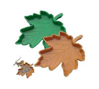 Dish Water Food Bowl, 2 Pieces Leaf Shaped Food Water Bowls Feeding Bowl Reptile Feeder for Drinking And Eating Turtle Corn Snake Pet Crawling,-vebtle