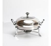 Dishage de frottement Buffet Round Dish Dish Buffet Ensemble de Buffet, Chauffeurs en Acier Inoxydable et Chauffe-Buffet, Plateau de réchauffement pour Les fêtes, dîners et Restauration pour Les
