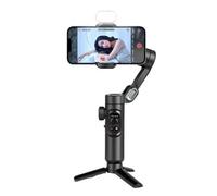 DISHENGZHEN Stabilisateur de cardan pour Smartphone, stabilisateur de cardan portatif à 3 Axes pour Smartphone avec lumière de Remplissage magnétique RVB, Le Suivi des Visages et des Objets