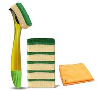 Dishmatic Lot bonus : 1 brosse à vaisselle à remplir avec 6 têtes éponge remplaçables avec chiffon en microfibre Zopper