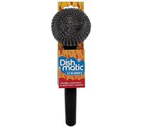 Dishmatic Scrubbee Brosse à vaisselle en acier inoxydable pour barbecue, grill, four - Poignée ergonomique