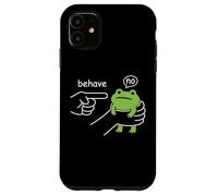 Dishonest Frog Behave No Funny Frog Meme Cartoon Men Women Coque pour iPhone 11