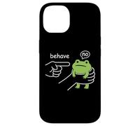 Dishonest Frog Behave No Funny Frog Meme Cartoon Men Women Coque pour iPhone 14