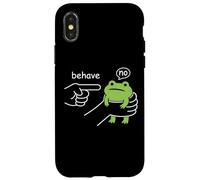 Dishonest Frog Behave No Funny Frog Meme Cartoon Men Women Coque pour iPhone X/XS