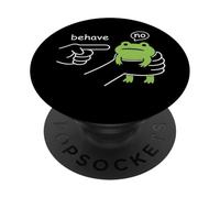 Dishonest Frog Behave No Funny Frog Meme Cartoon Men Women PopSockets PopGrip Adhésif