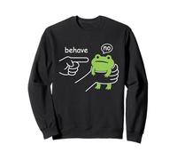 Dishonest Frog Behave No Funny Frog Meme Cartoon Men Women Sweatshirt